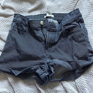 H&M Striped Jean Shorts